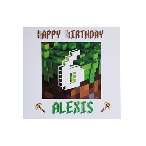 minecraft birthday card personalised handmade cards by kd